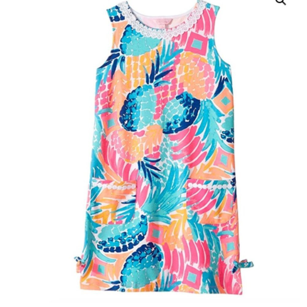 LILLY PULITZER GIRLS CLASSIC SHIFT DRESS Multi Gombay Smashed Reduced size M NWT